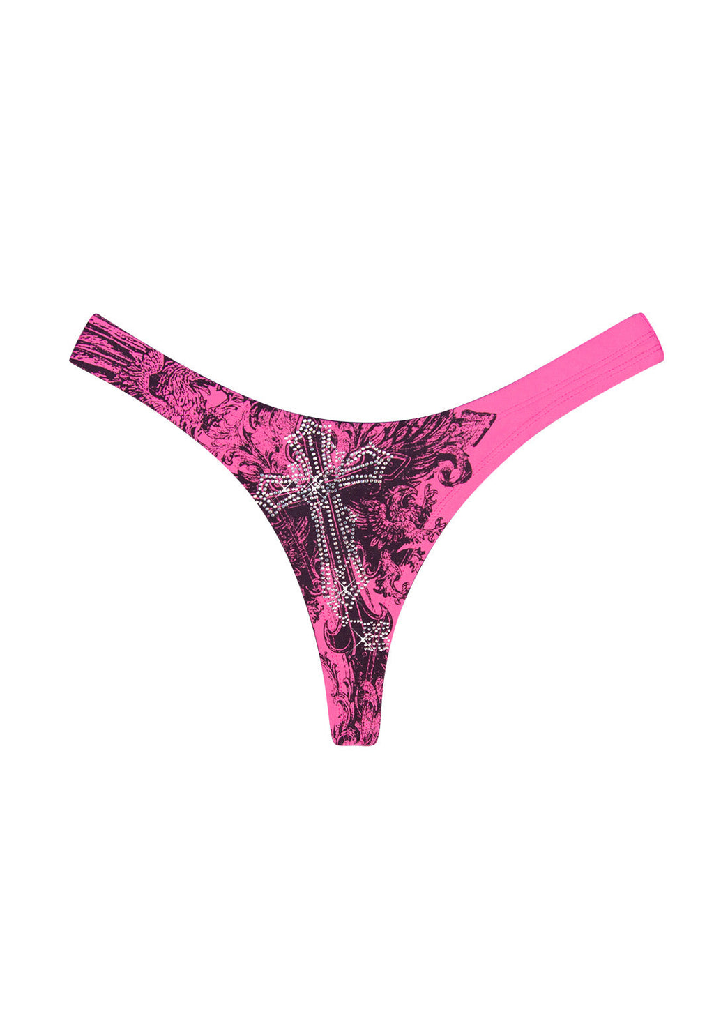VICE RHINESTONE BRAZILIAN BIKINI BOTTOMS HOT PINK