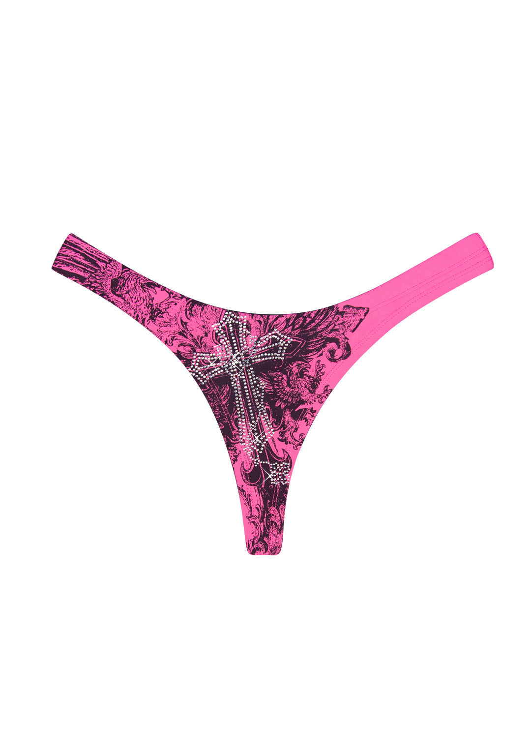 VICE RHINESTONE BRAZILIAN BIKINI BOTTOMS HOT PINK