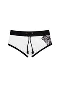 VICE RHINESTONE MICRO RACER SHORTS WHITE