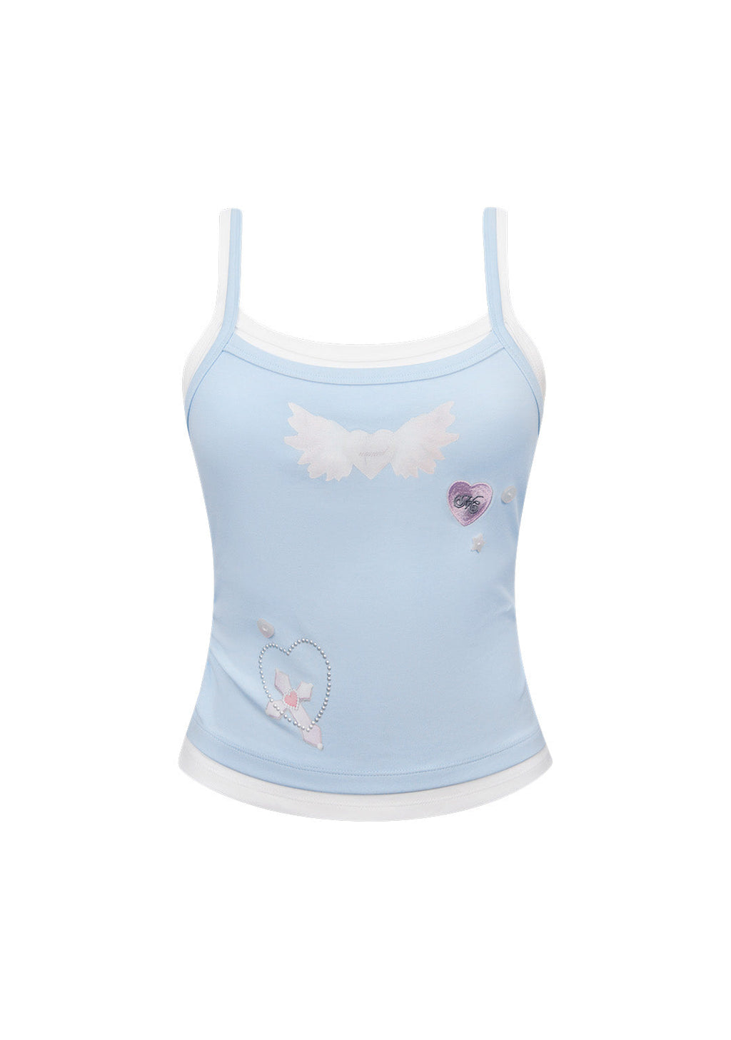WHISPER DOUBLE LAYER CAMI TOP BABY BLUE