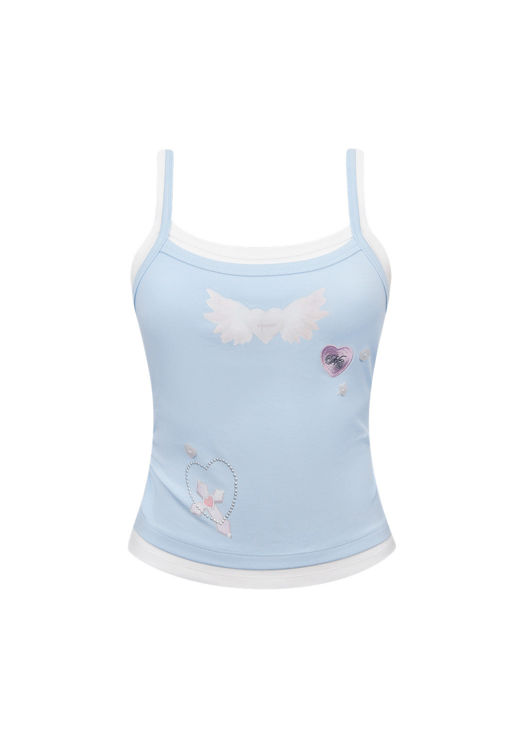 WHISPER DOUBLE LAYER CAMI TOP BABY BLUE
