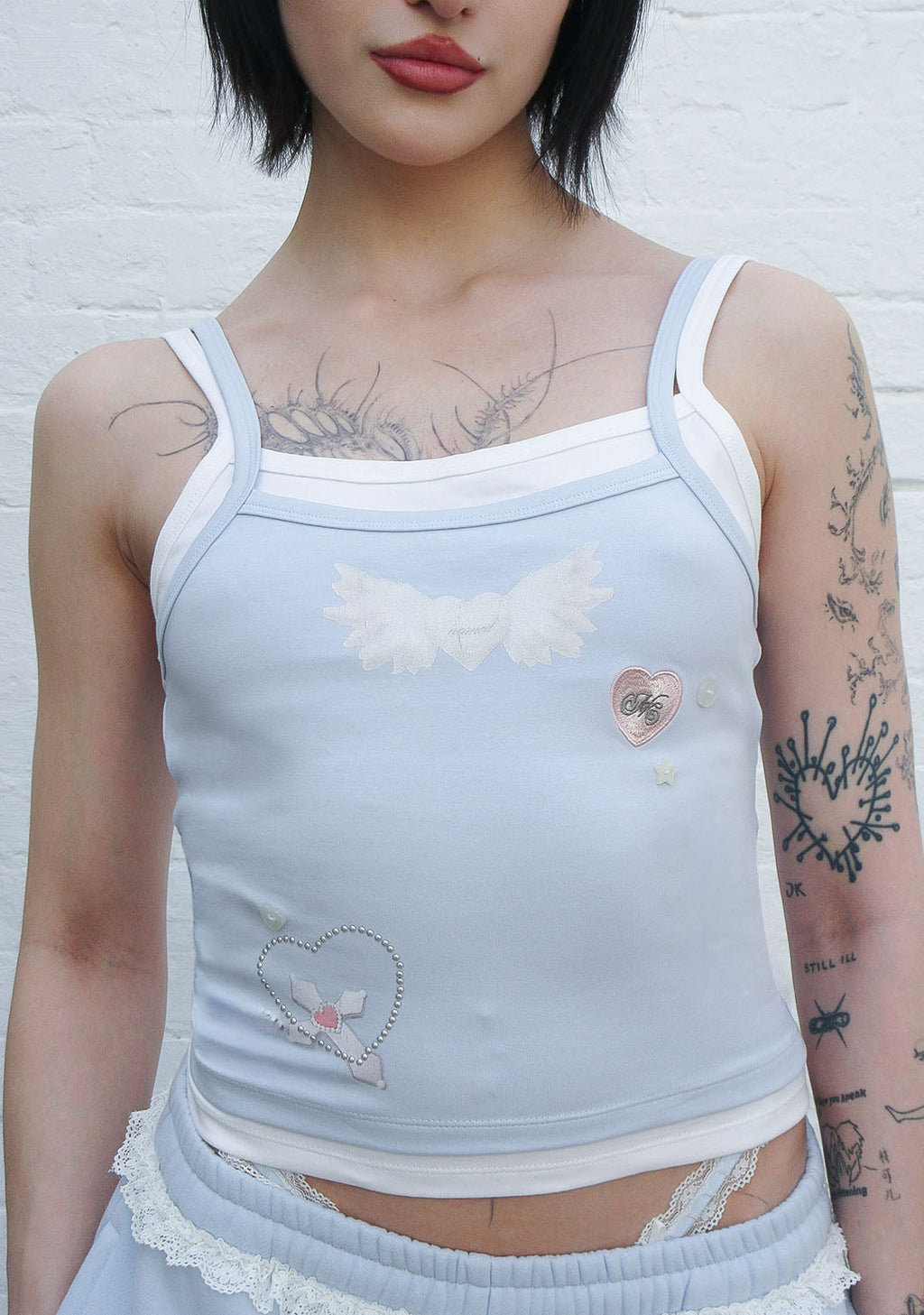 WHISPER DOUBLE LAYER CAMI TOP BABY BLUE