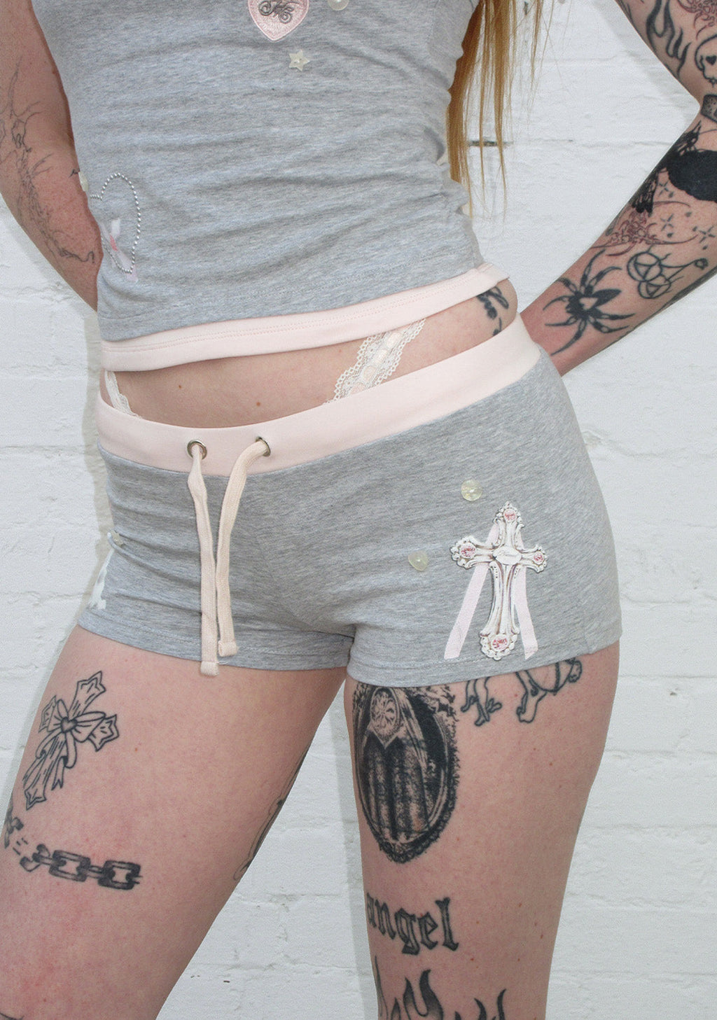 WHISPER MICRO HOTPANT SHORTS GREY MARL